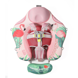 Bouée pour bébé non gonflable avec auvent solaire, motif flamant rose adorable |   Entraîneur de natation sécurisé pour bébés pour piscine et plage - Product Image 4