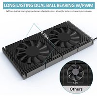 Ventilateur de refroidissement en aluminium PWM à 4 broches avec roulement à billes, lumière LED colorée, 20 CFM-Muet, refroidisseur GPU/CPU pour carte graphique