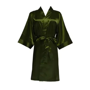 Hot Bán Chất Lượng Cao Cho Spa Và Bên Cô Gái Áo Rắn Màu Lụa Satin Kimono Trẻ Em Áo Choàng
