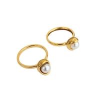 Anillo de Moda para Mujer, Doble Capa Irregular, Chapado en Oro de 18K, Estilo Vintage, Resistente al Deslustre