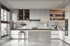 American Custom Prefab Houses Armarios de cocina Unidad de despensa Gabinete moderno Manijas Muebles Hogar Cocina Diseño Fabricante - Product Image 2