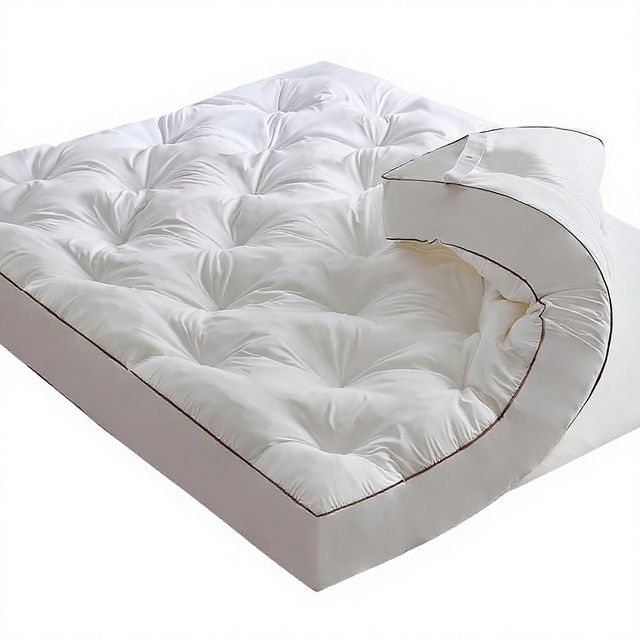 4 Inch Gel Memory Foam Polyester Mattress Topper Queen Size Back Pain Relief Breathable Fluffy Pillow Top