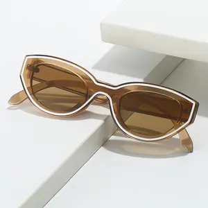 DL GLASSES 2024 Óculos retrô com desenho de linha de olho de gato, óculos elegantes com proteção UV, óculos de sol da moda personalizados
