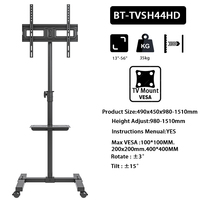Support TV SPCC+ABS VESA 200*200MM, support mural pour téléviseur, adapté aux écrans de 13 à 56 pouces, support mural pour téléviseur, pieds de téléviseur avec roulettes