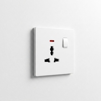 Xanmoo - Panel de Interruptor de Pared de Alta Calidad con Control Único de 16A, con Luz Indicadora, Color Blanco