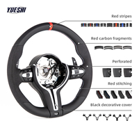 Volant de performance en cuir suédé avec surpiqûres rouges pour BMW E90-E93/E70-E71/E12/E53/E89/E84/E81/E87/E82/E88