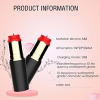 Vibrador con Forma de Lápiz Labial, Vibrador de Punto G con 10 Modos de Vibración, Juguete Sexual con Simulación de Lengua para una Estimulación Precisa