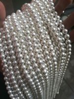 Perles rondes en nacre blanche de haute qualité, trou traversant, 2-12 mm, pour la fabrication de bijoux, vente en gros