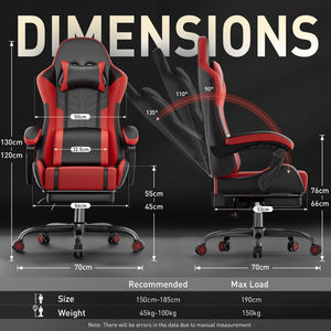 Silla <span class=keywords><strong>de</strong></span> <span class=keywords><strong>Juego</strong></span> Ergonómica <span class=keywords><strong>de</strong></span> Respaldo Alto con Logotipo en Relieve AJUNION, Silla <span class=keywords><strong>de</strong></span> Videojuegos con Soporte Lumbar <span class=keywords><strong>de</strong></span> Masaje para Juegos - Product Image 3
