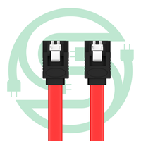 Kabel SATA III 35cm dengan Pengunci Lurus ke Sudut Kanan 90 Derajat, Kabel Data Kecepatan 6Gbps untuk HDD