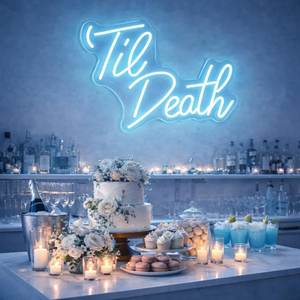 Letrero de Neón Personalizado 'Hasta la Muerte', Luz LED a Pilas, Regulable, Impermeable, para Bodas, Fiestas, Decoración de Paredes del Hogar, Publicidad Comercial - Product Image 1