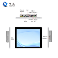 YENTEK Factory 6 RS232 COM 2 LAN VESA Panel de montaje en pared PC HMI PLC conectado IP65 -20 ℃ ~ 60 ℃ Temperatura de funcionamiento Panel industrial PC