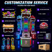 Machine de jeu d'arcade à monnayeur pour adultes, jeu de frappe au marteau, lumières LED, 1 joueur, machine de force de frappe en métal, version anglaise