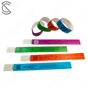 Bracelet en papier jetable personnalisé avec code QR variable imprimé, NFC RFID ISO14443A, étanche, pour paiement d'événements et prépayé - Product Image 5