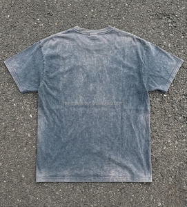 T-shirt vintage délavé coupe ample pour homme, style rétro avec trous déchirés, en coton oversize - Product Image 2