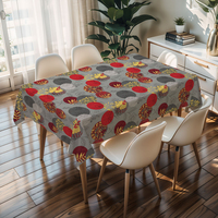 Nappe carrée en PVC jacquard rouge contemporaine RNPT, anti-rayures, pour banquet, pique-nique en plein air, camping