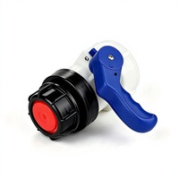 Robinet à bille manuel en plastique robuste Tonjet pour réservoir IBC, adaptateur OEM S60x6 BSP 62mm 75mm pour réservoirs IBC 1000L, produits chimiques, acides, eau