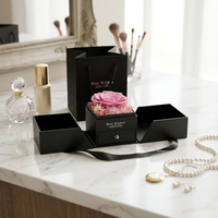 Boîte Cadeau Fleur Éternelle Soleil Éclatant, Collier Rose Acrylique Guangdong, Boîte à Bijoux Émotionnelle Haut de Gamme pour Votre Petite Amie