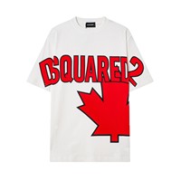 Kaos Pria dengan Grafis Logo Besar Daun Maple Merah, 100% Katun, Kaos Lengan Pendek Kerah Bulat Gaya Streetwear.