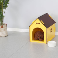 Vente flash - Niche pour chien en MDF durable et écologique, simple, facile à nettoyer, pour l'été, cage pour animaux de compagnie, emballage en carton, utilisation intérieure et extérieure