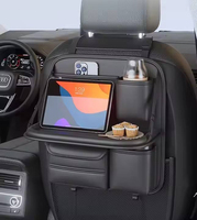 Organisateur de siège arrière de voiture pliable, table à manger portable avec porte-gobelet et plateau pour aliments pour le rangement intérieur du véhicule