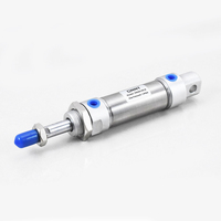 Cylindres en acier inoxydable MA Pressure, mini compresseur d'air pneumatique, cylindre d'air à piston micro rond avec aimant interne