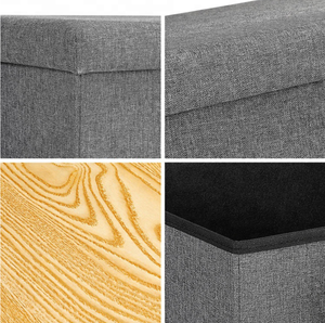 <span class=keywords><strong>Popular</strong></span> hogar otomano <span class=keywords><strong>banco</strong></span> de almacenamiento taburete plegable cuadrado PUF plegable organizador de ropa para dormitorio y escuela - Product Image 4