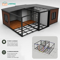 Maison conteneur préfabriquée extensible à double aile de 20 et 40 pieds, étanche et isolée, pour habitation familiale ou hôtel