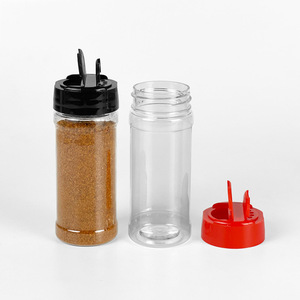 Bouteille d'assaisonnement en PET <span class=keywords><strong>de</strong></span> 100 ml en gros avec double bouchon à clapet, pot à épices transparent, récipient <span class=keywords><strong>de</strong></span> rangement <span class=keywords><strong>de</strong></span> cuisine pour poivre et sel - Product Image 2