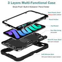 Coques de protection pour tablette adaptées aux enfants pour iPad Mini 8ème génération 2026, antichoc, hybrides, avec support et porte-crayon