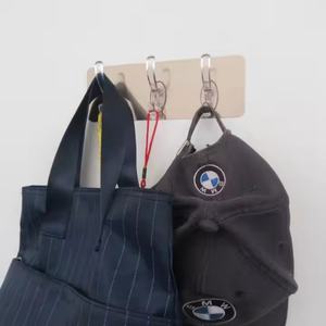 Porte-manteau mural multifonctionnel en PC, design classique à trois rangées, finition brossée, pour la maison, le bureau, les mariages et la salle de bain - Product Image 4