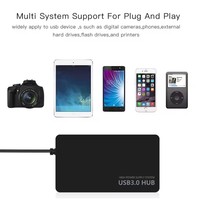Hub USB 3.0 haute vitesse, adaptateur HUB 4 ports, câble de données, séparateur, extenseur, prend en charge plusieurs systèmes, plug and play, adaptateur multi USB