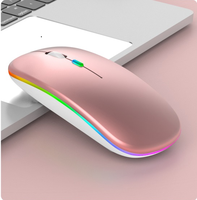 Souris USB sans fil moderne mini RGB rétroéclairée 2,4 G double mode Bluetooth 5.2 rechargeable avec suivi optique pour ordinateur portable