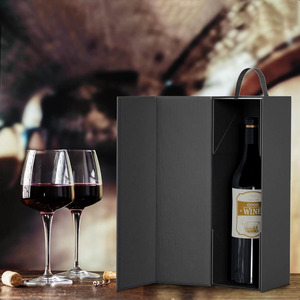 Caja <span class=keywords><strong>de</strong></span> Cartón Rígido Negra <span class=keywords><strong>de</strong></span> Lujo Ecológica con Cierre Magnético para Botellas <span class=keywords><strong>de</strong></span> Vino Premium, Accesorios y Embalaje <span class=keywords><strong>de</strong></span> Regalos - Product Image 5
