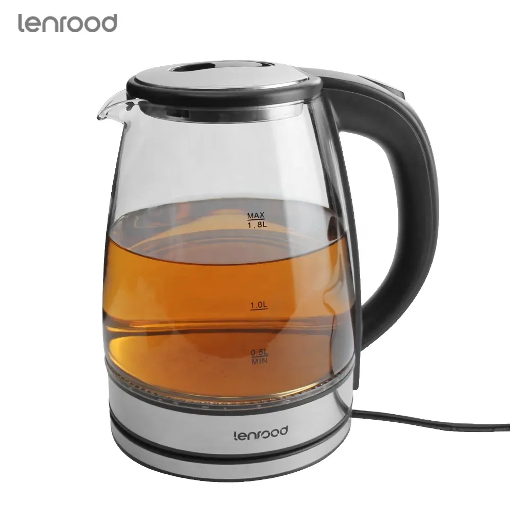 Lenrood Electric Kettle Hoe Selling LR-PY1843-G High Borosilicate Glass Kettle Health Drinking Stainless Steel Electric Kettle