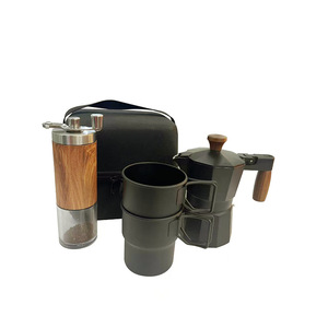 <b>Coffee</b> <b>Gift</b> Set Travel Portable Case With Grinder Moka Pot And Cups For Outdoor Use - Product Image 1