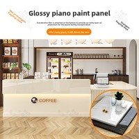 Comptoir de réception commercial QT-230X - Design moderne et minimaliste pour pâtisserie, bar ou devanture de magasin, personnalisable