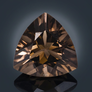 Quartz fumé naturel taille trillon 16 mm, certifié IGI, pierres précieuses facettées de haute qualité, brun-noir, 16,00 carats pour la joaillerie - Product Image 1