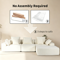 Canapé d'angle sans structure VANBOW pour salon, avec assise profonde, idéal pour petit appartement ou chambre, livré en boîte, sans assemblage requis