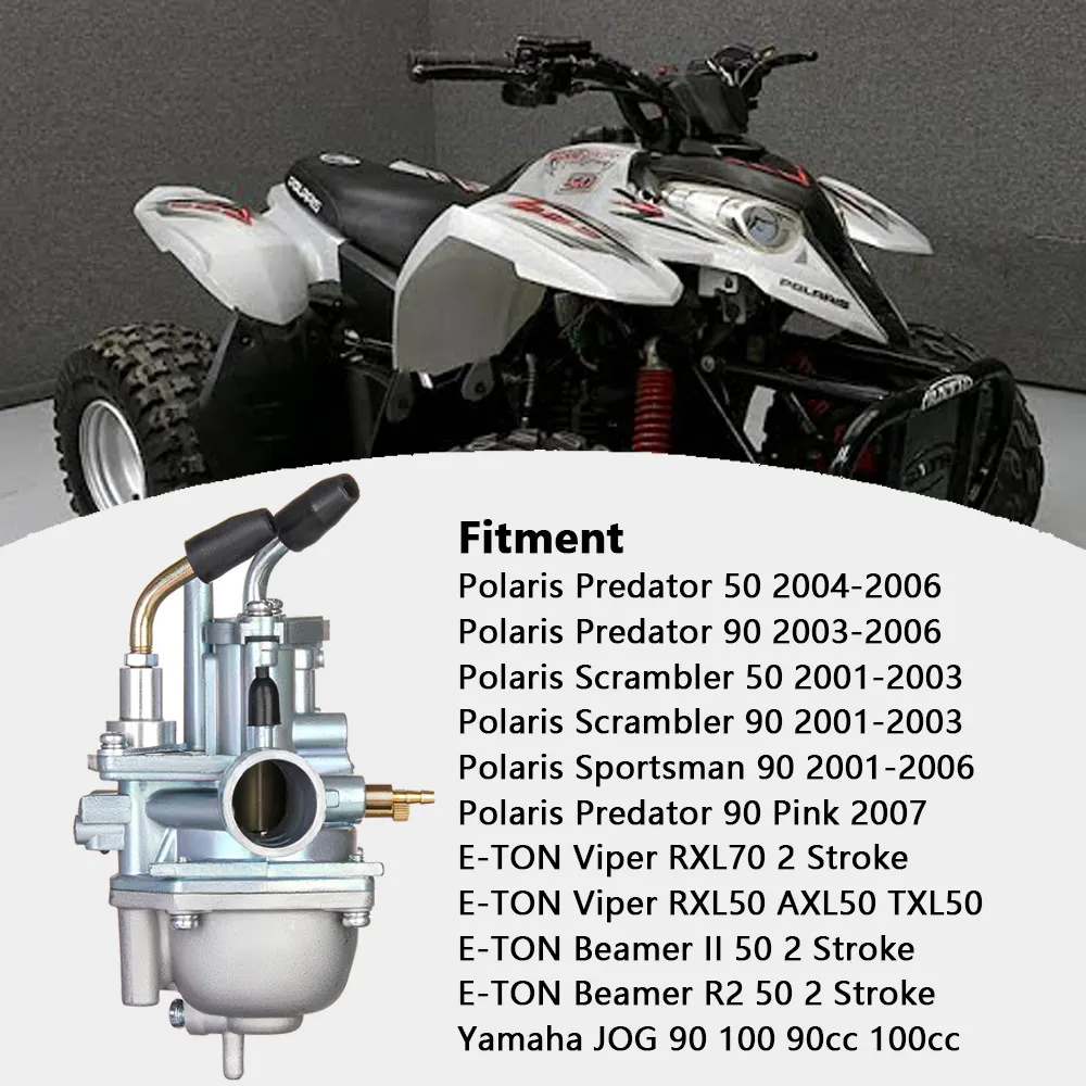 Carburador 19mm cho Polaris 50cc 90CC Predator 50 90 Scrambler 50 90 Sportsman 90 ATV Quad động cơ Bộ chế hòa khí