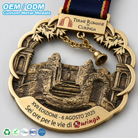 Médaille de course personnalisée 3D en relief creux en alliage de zinc antique, récompense souvenir pour la fin de course virtuelle, idéale pour les événements de marathon et de randonnée urbaine
