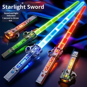 Épée laser deux en un pour <span class=keywords><strong>Star</strong></span> <span class=keywords><strong>Wars</strong></span> jouets de décrochage de rue lumineux rétractable sabre laser en plastique en gros deux - Product Image 3