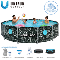 Großhandel Runder Metallrahmen-Pool mit Transparentem Fenster Oberirdischer Outdoor-PVC-Familien-Garten-Swimmingpool Sommer-Set