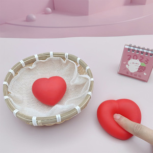 Stress-relief Heart-shaped <b>Squeeze</b> Toy Creative Red TPR Soft Rubber Vent <b>Ball</b> Cartoon Toy - Product Image 3