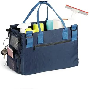 Large Wearable Cleaning Caddy Bag with 4 Foldable Dividers