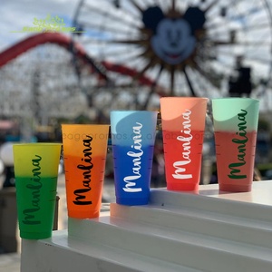 Vasos de Plástico que Cambian de Color con Tapa y Pajita, Paquete de 5, 700 ml, 24 oz, con Logotipo Creativo de Moda, Fabricante Económico 2024 - Product Image 6