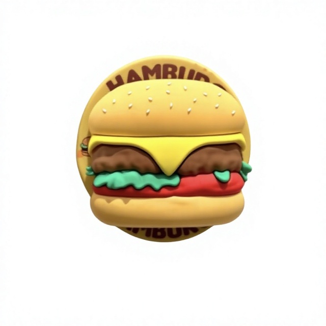 Creative 3D Cheese Beef Burger Magnetic Bracelet Compatible with for Strong Suction for Desktop Use for Lazy Users