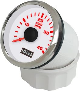 Jauge de tachymètre de <span class=keywords><strong>moteur</strong></span> diesel de 52mm avec <span class=keywords><strong>compteur</strong></span> <span class=keywords><strong>d</strong></span>'heures 4000 tr/min Piston de rétroéclairage rouge 12V/24V-Fournitures marines pour camions et camping-cars - Product Image 2