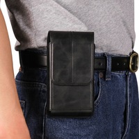 Sacoche multifonction en cuir PU pour téléphone, étui universel à clip ceinture avec porte-cartes pour iPhone 17 16