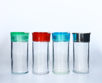 Bocaux en verre ronds de 100 ml de qualité alimentaire pour poivre, sucre et épices avec logo personnalisé, bouchons à vis en plastique et en aluminium
